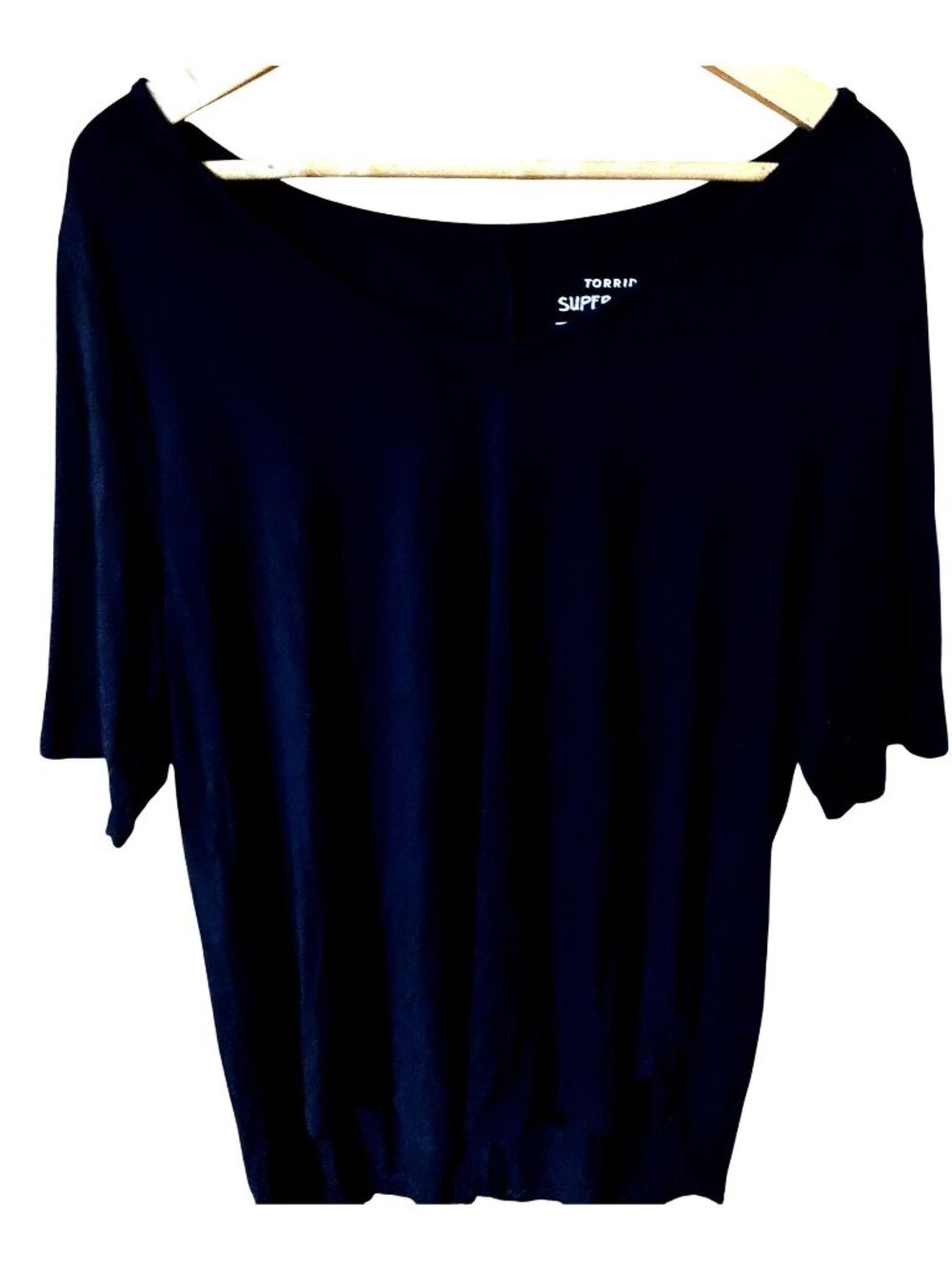 Torrid Womens 2 2X Black Super Soft Knit Short Sleeve Top Witchy Minimalist Goth